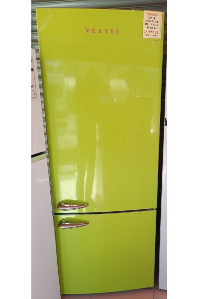[DEFOLU] VESTEL Retro NFK510 Yeşil A+ Kombi No-Frost Buzdolabı