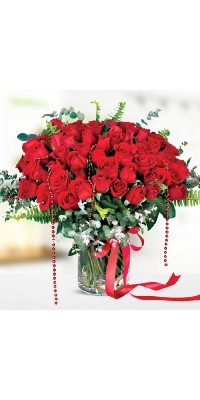 Vazoda 51 Kırmızı Gül