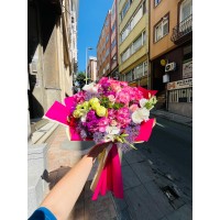 Karışık mor pembe buket