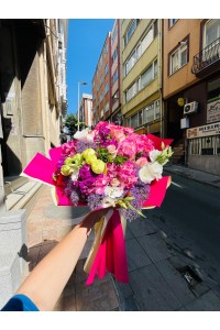Karışık mor pembe buket Karışık mor pembe buket