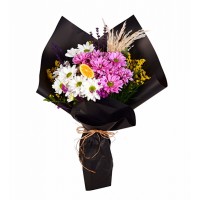 Pembe Beyaz Papatya Buketi