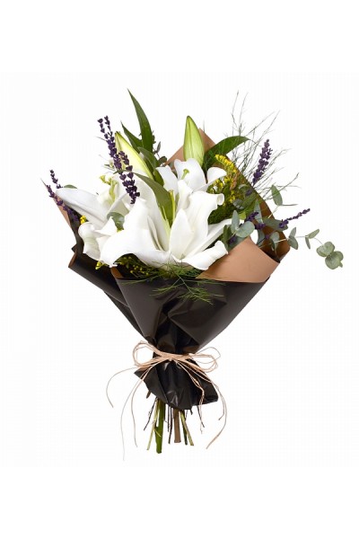 Kokulu Beyaz Lilyum Buketi