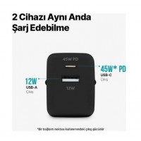 Ttec Smartcharger Duo Pd 45W Seyahat Hızlı Şarj Aleti Usb-C+Usb-A